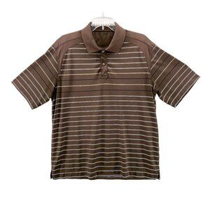 Callaway Mens Golf Polo Size XL Brown Stripe Brookside Country Club Tournament